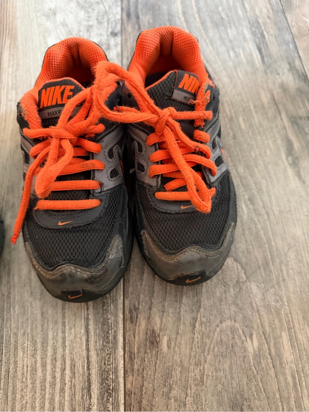 Nike Kids Black and Orange Mesh Sneakers